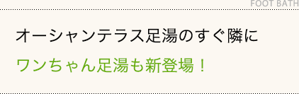 オーシャンテラス足湯のすぐ隣にワンちゃん足湯も新登場！