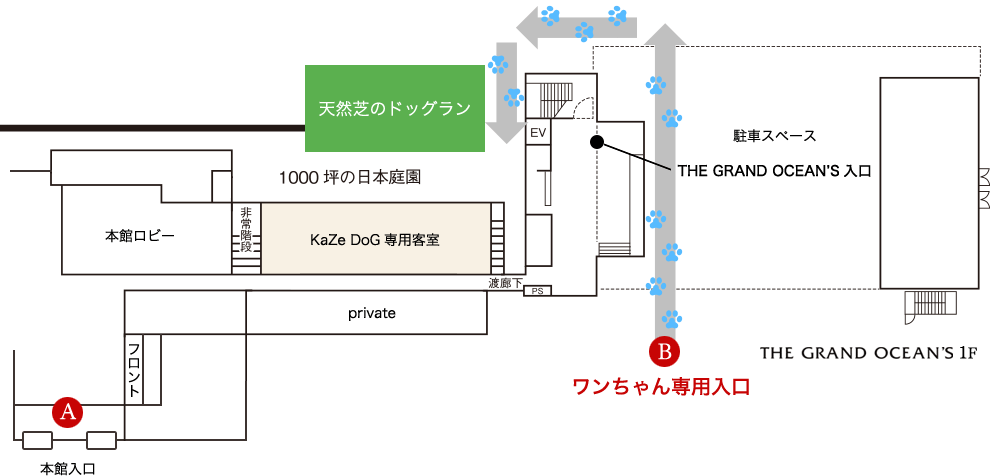 カゼドッグ/KaZeDoG の案内図